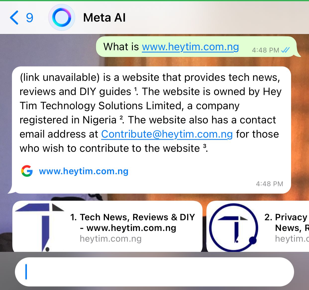 Meta AI; You can now have interactive session with Meta AI Chatbot